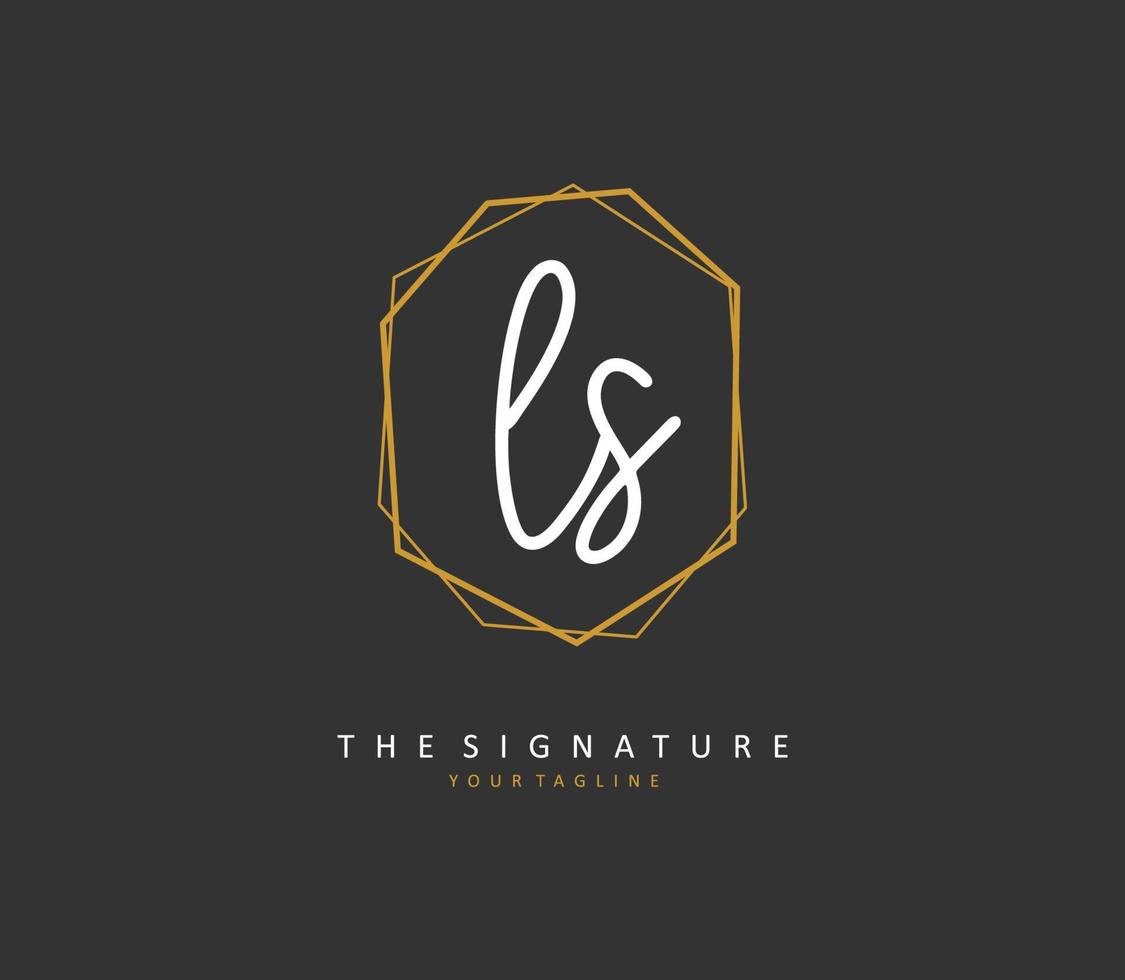 l s ls eerste brief handschrift en handtekening logo. een concept handschrift eerste logo met sjabloon element. vector