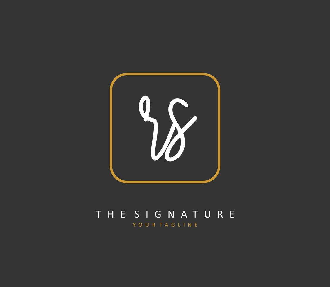 r s rs eerste brief handschrift en handtekening logo. een concept handschrift eerste logo met sjabloon element. vector