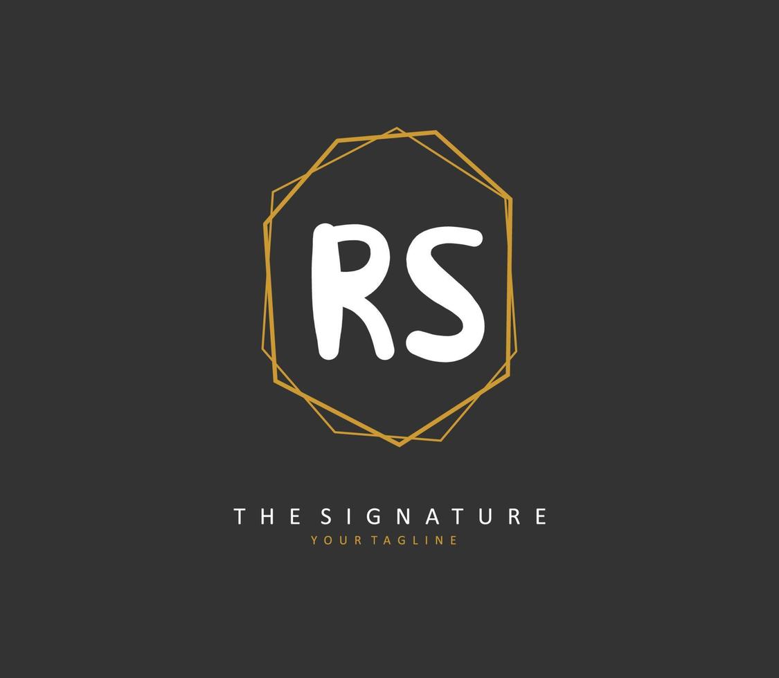 r s rs eerste brief handschrift en handtekening logo. een concept handschrift eerste logo met sjabloon element. vector