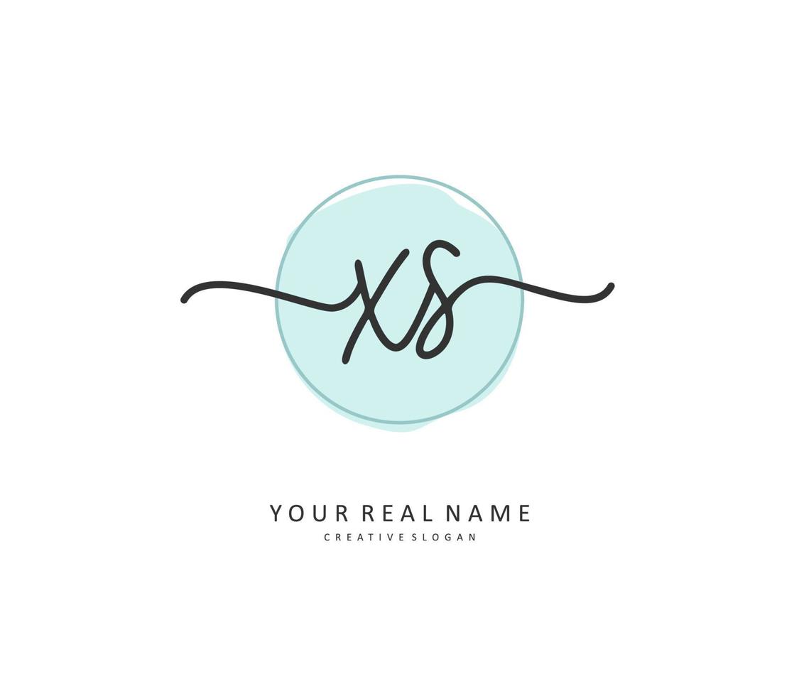 X s xs eerste brief handschrift en handtekening logo. een concept handschrift eerste logo met sjabloon element. vector