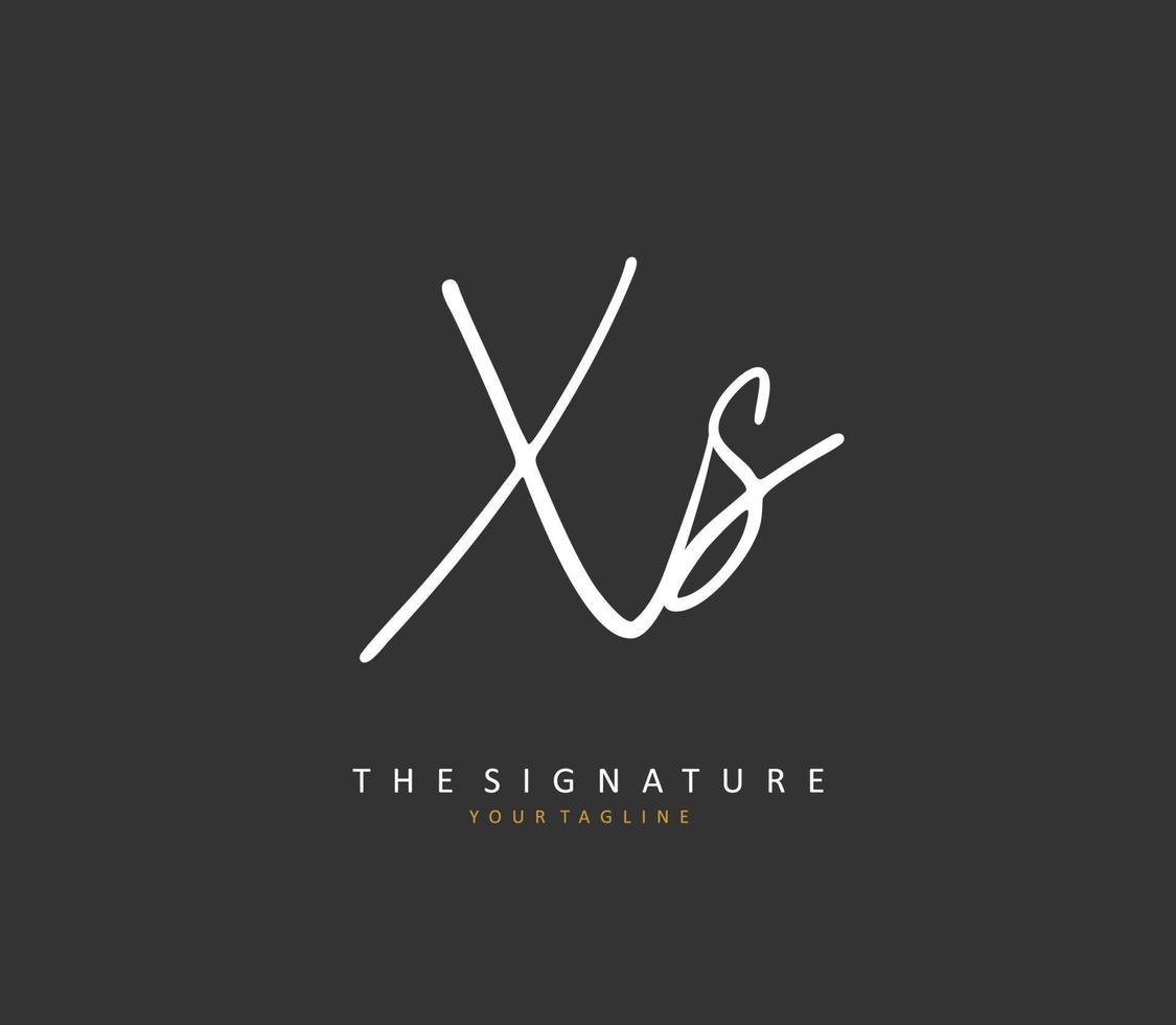 X s xs eerste brief handschrift en handtekening logo. een concept handschrift eerste logo met sjabloon element. vector