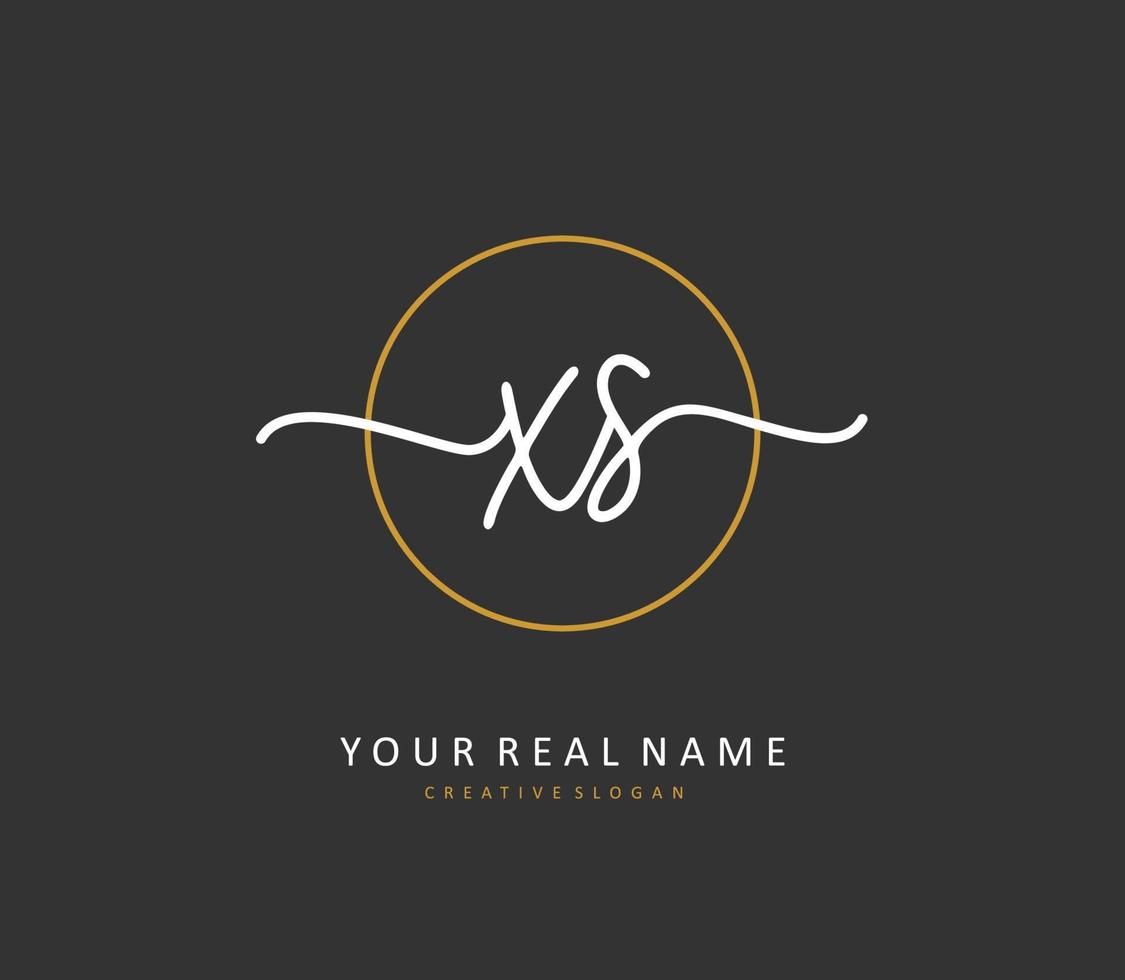 X s xs eerste brief handschrift en handtekening logo. een concept handschrift eerste logo met sjabloon element. vector