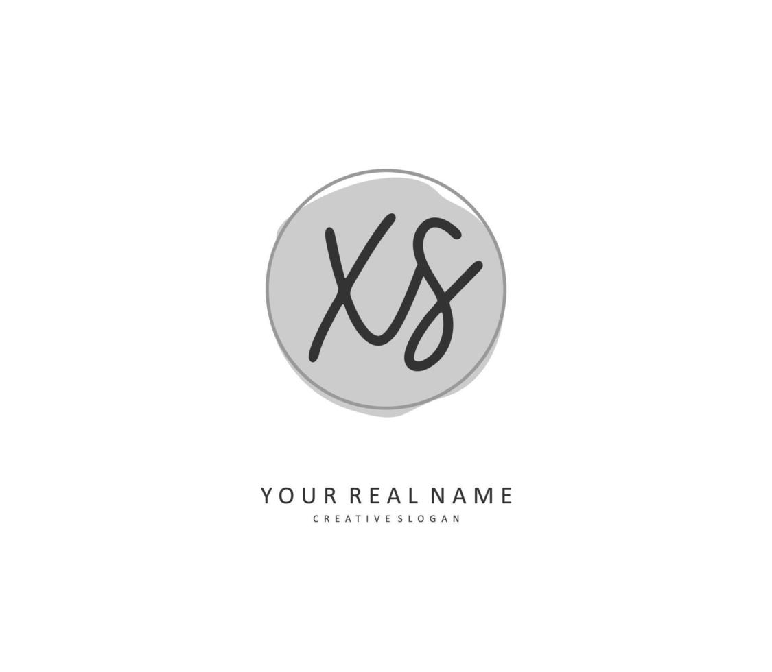 X s xs eerste brief handschrift en handtekening logo. een concept handschrift eerste logo met sjabloon element. vector