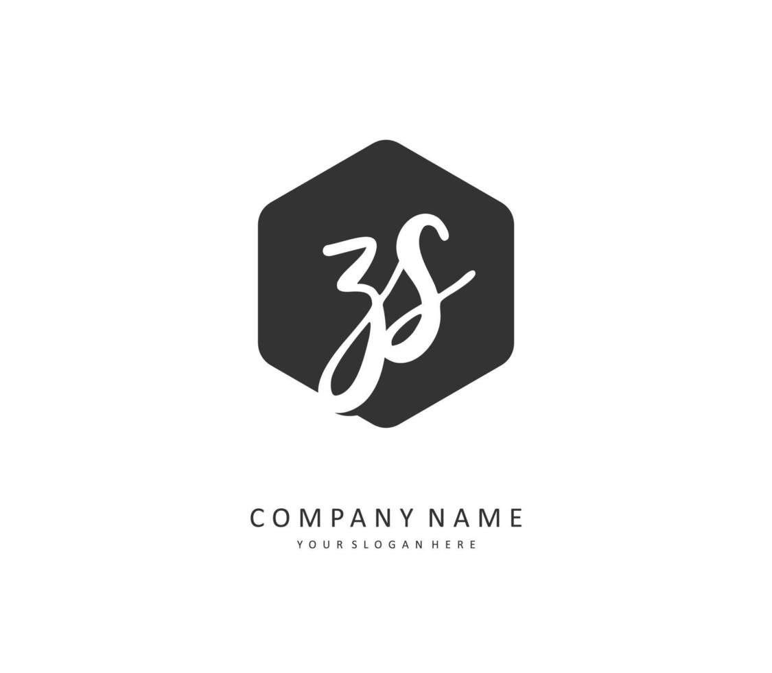 z s zs eerste brief handschrift en handtekening logo. een concept handschrift eerste logo met sjabloon element. vector