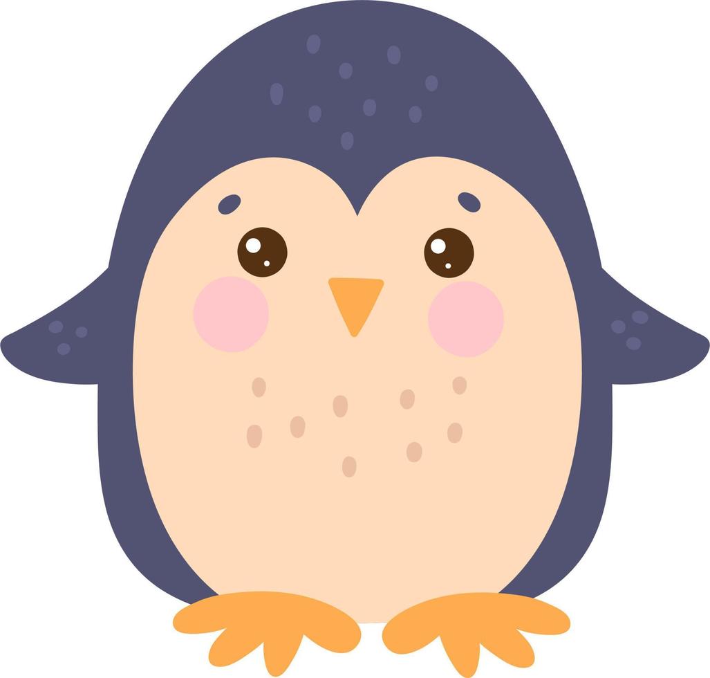 schattig pinguïn vlak vector illustratie