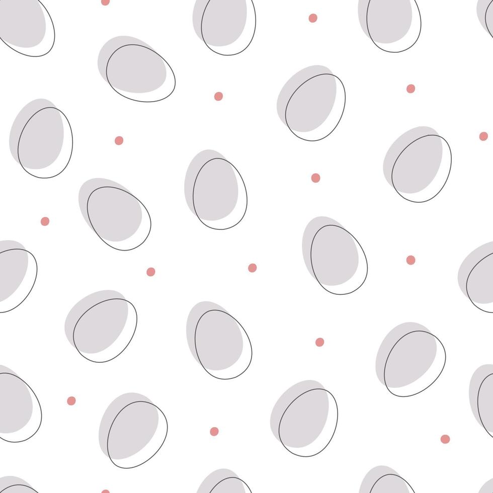 naadloze patroon met paaseivormen en stippen of confetti. achtergrond voor lente-ontwerpen. monochroom palet. vectorillustratie op witte achtergrond vector