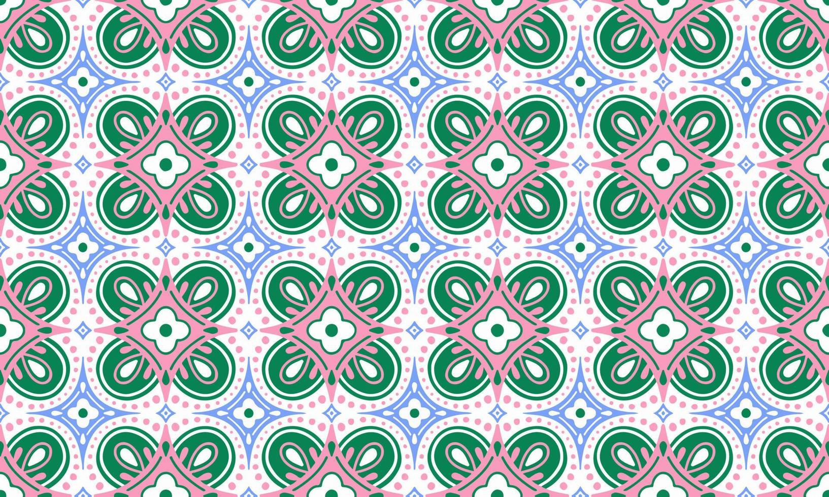 etnisch abstract achtergrond schattig groen blauw roze bloem meetkundig tribal volk motief Arabisch oosters inheems patroon traditioneel ontwerp tapijt behang kleding kleding stof omhulsel afdrukken batik volk vector