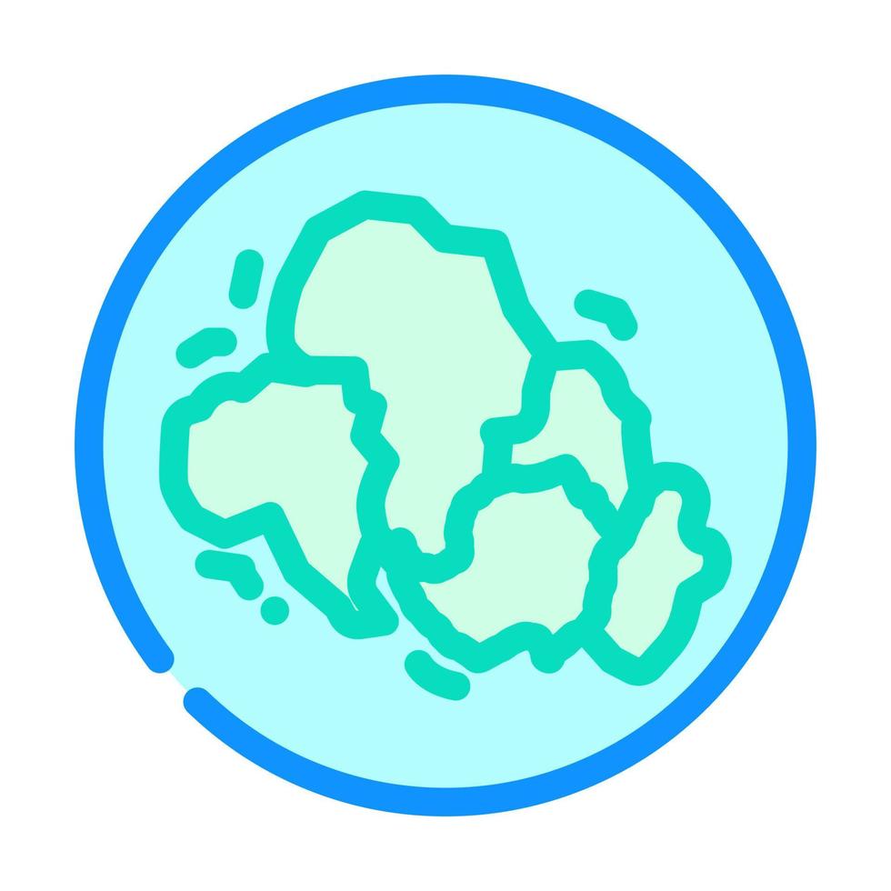 gondwana aarde continent kaart kleur icoon vector illustratie