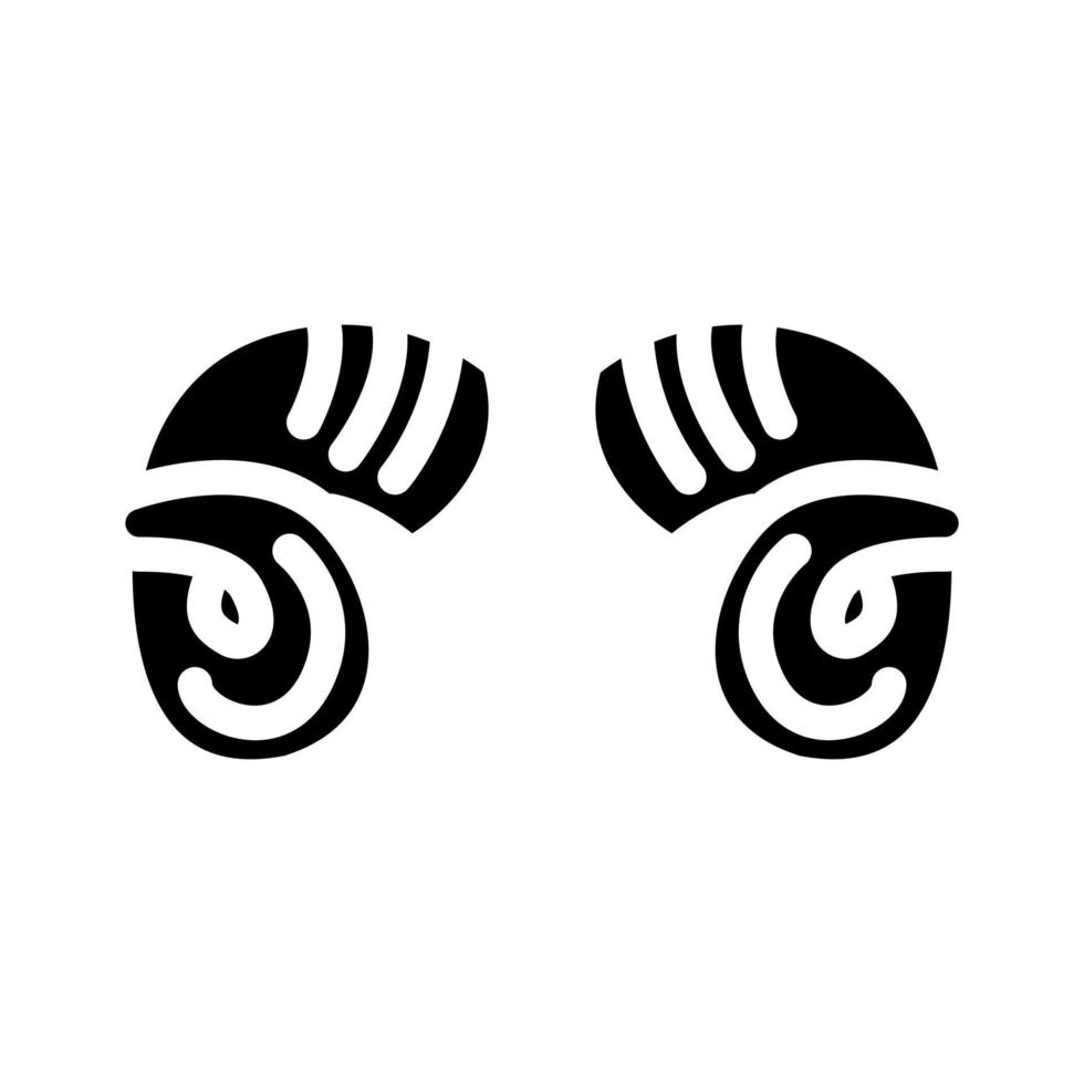RAM toeter dier glyph icoon vector illustratie