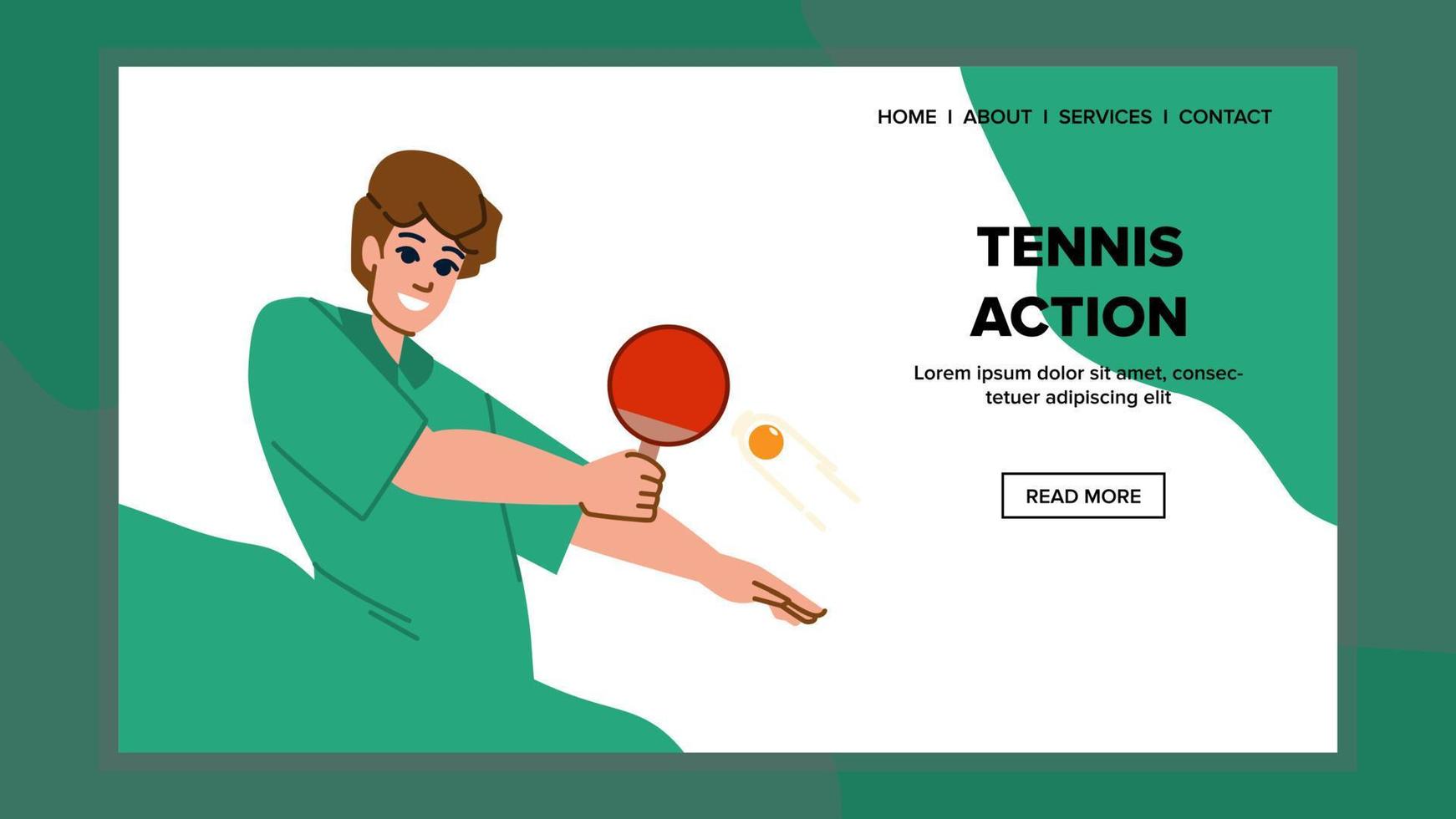 tennis actie vector