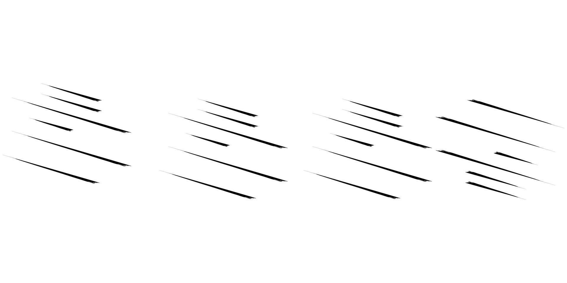 3d Rechtdoor, parallel dynamisch onregelmatig lijnen, strepen element. actie, uitbarsting, snelheid grappig effect lijnen zwart. vector