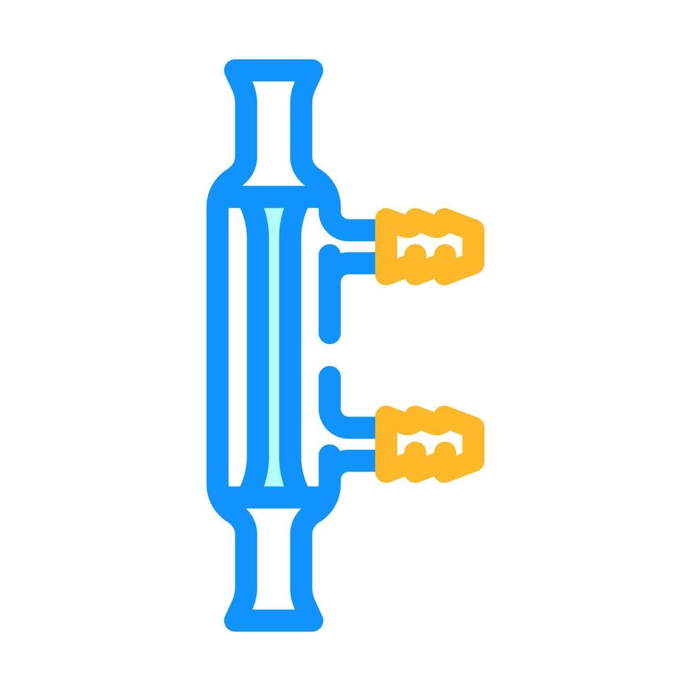 water condensor chemisch glaswerk laboratorium kleur icoon vector illustratie