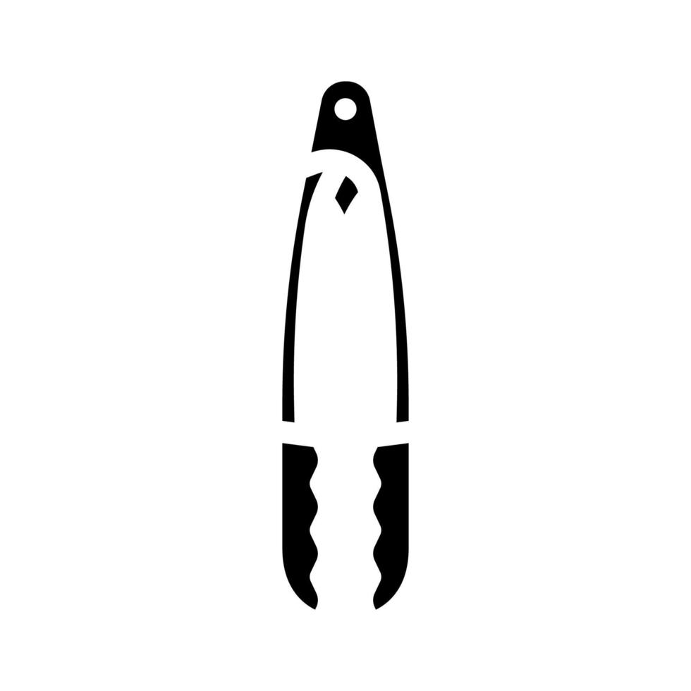 siliconen tang keuken kookgerei glyph icoon vector illustratie