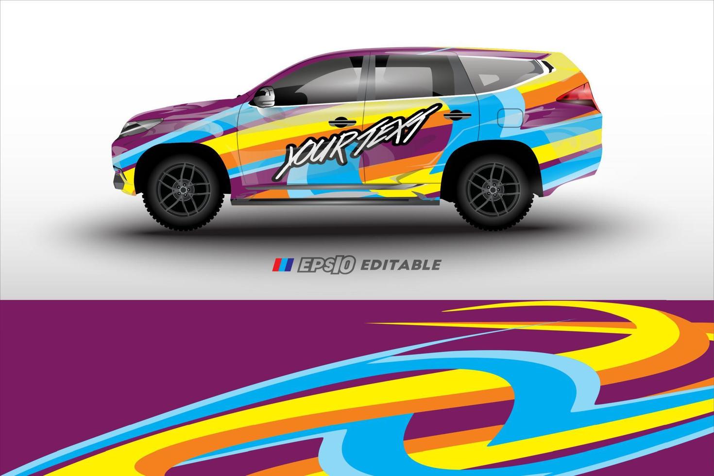 racing auto inpakken ontwerp voor voertuig vinyl stickers en automotive bedrijf sticker kleurstelling vector