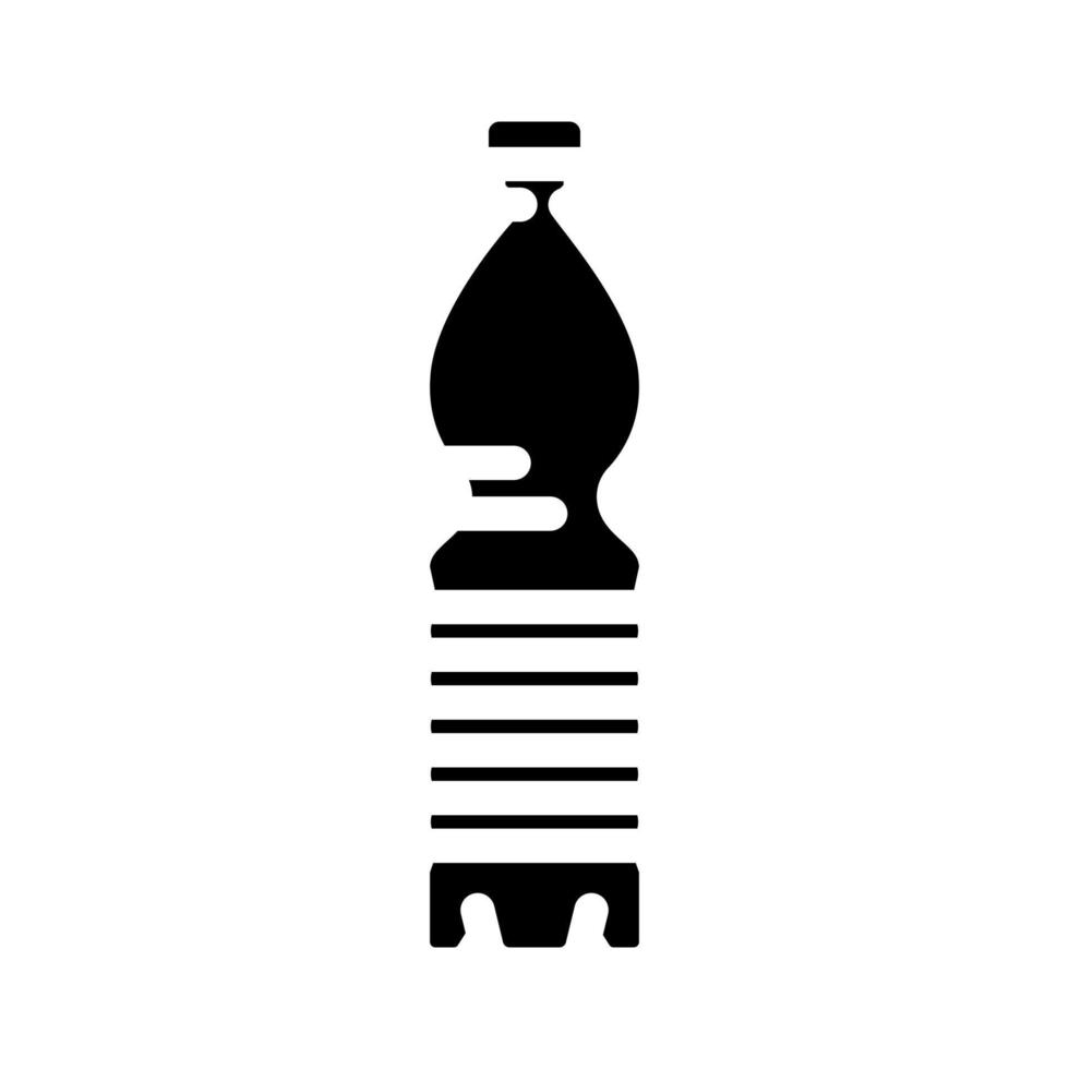 water Frisdrank plastic fles glyph icoon vector illustratie