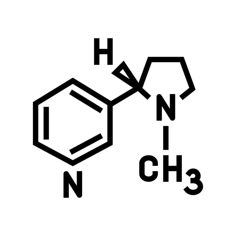 nicotine formule lijn icoon vector illustratie