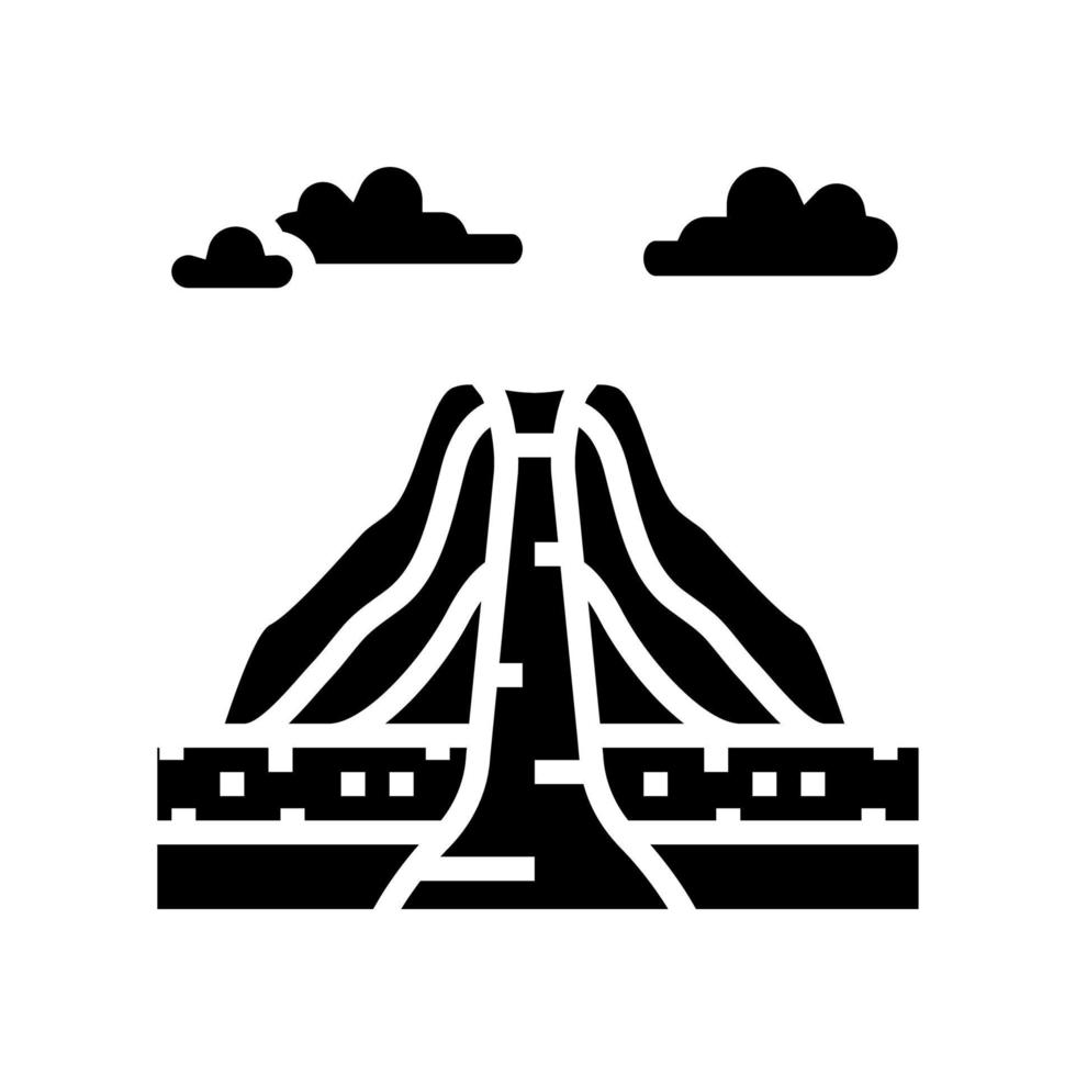 slapen vulkaan lava glyph icoon vector illustratie