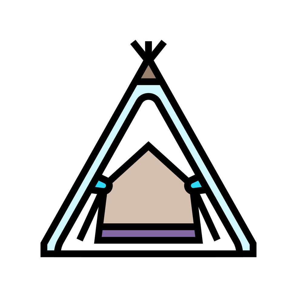 Tipi tent kind slaapkamer kleur icoon vector illustratie