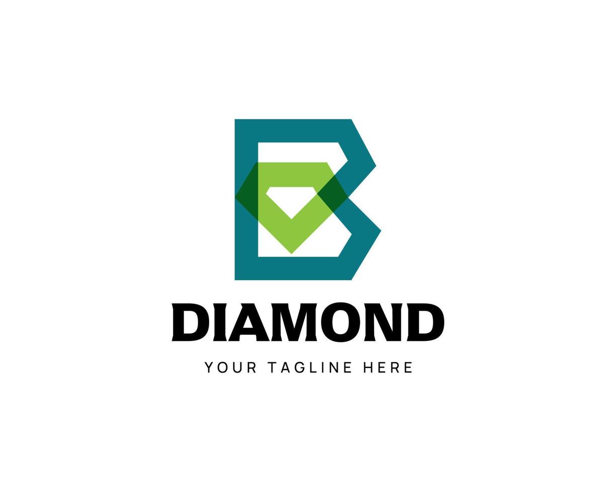 diamant uniek brief b logo vector