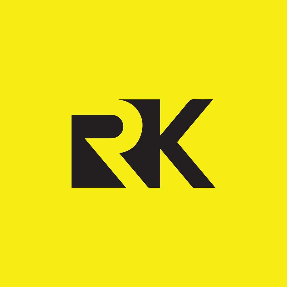 creatief en modern rk brief logo ontwerp vector