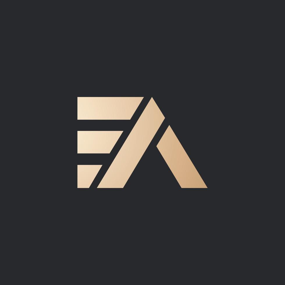 luxe en modern ea logo ontwerp vector