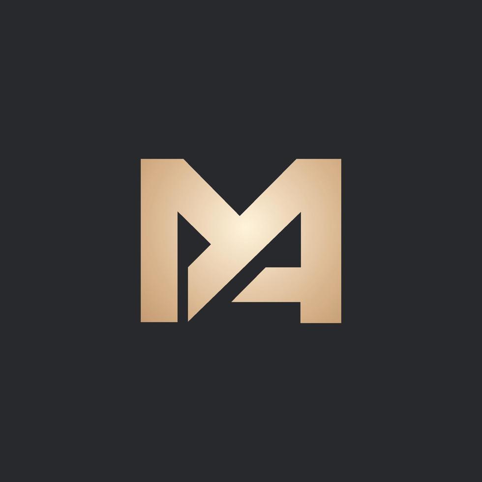 luxe en modern ma logo ontwerp vector