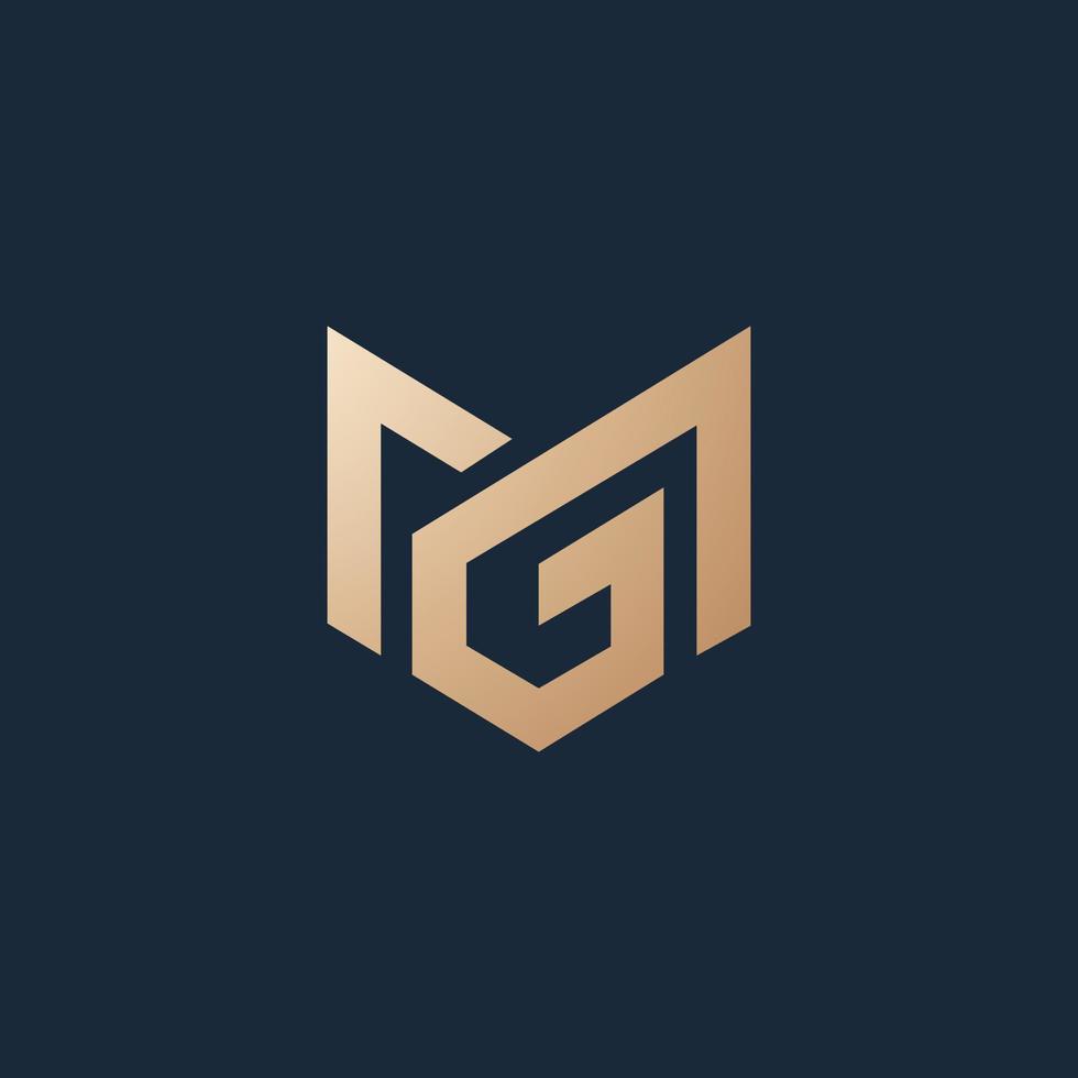 luxe en modern mg logo ontwerp vector