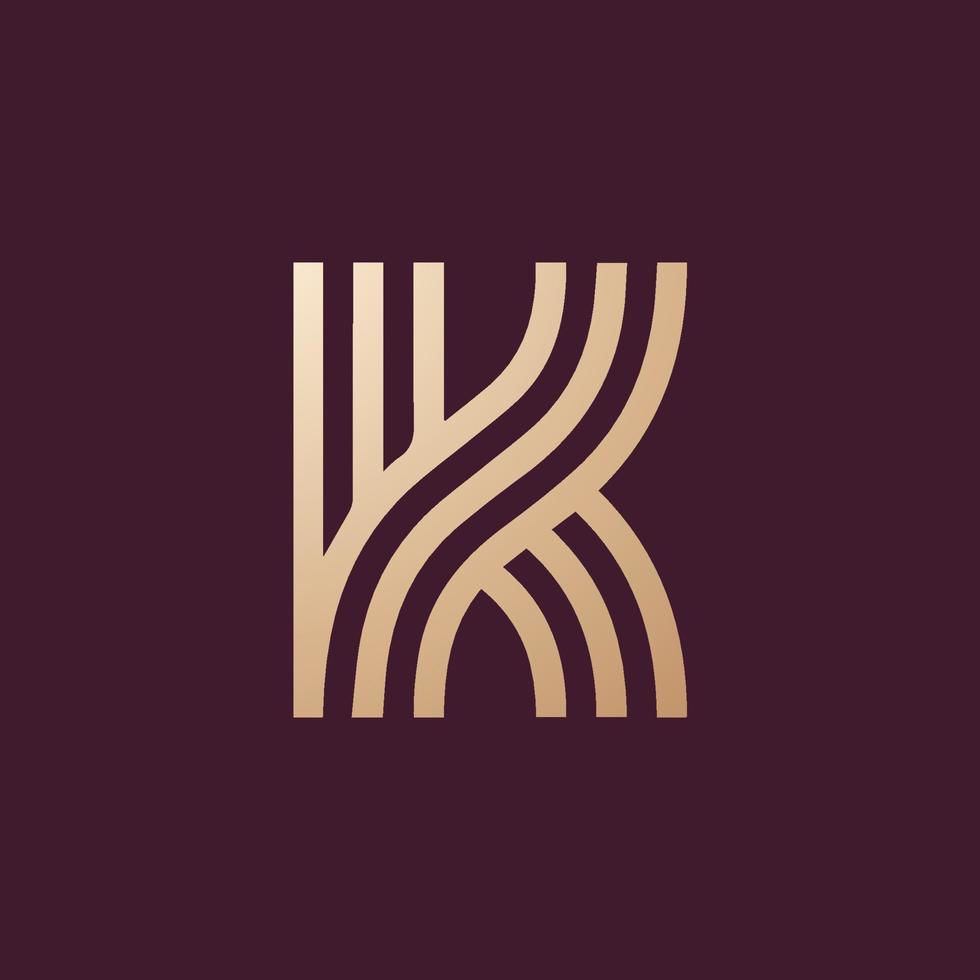 luxe en modern k brief logo ontwerp vector