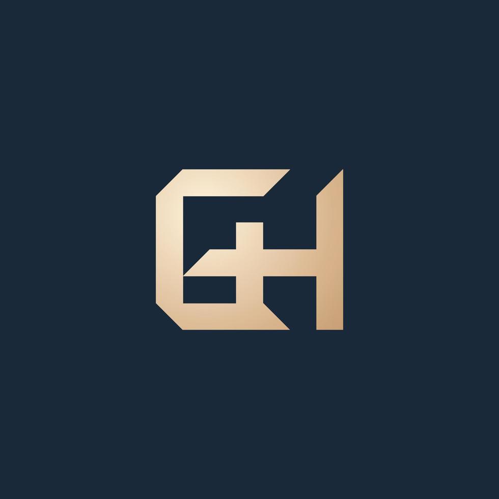 luxe en modern ch logo ontwerp vector