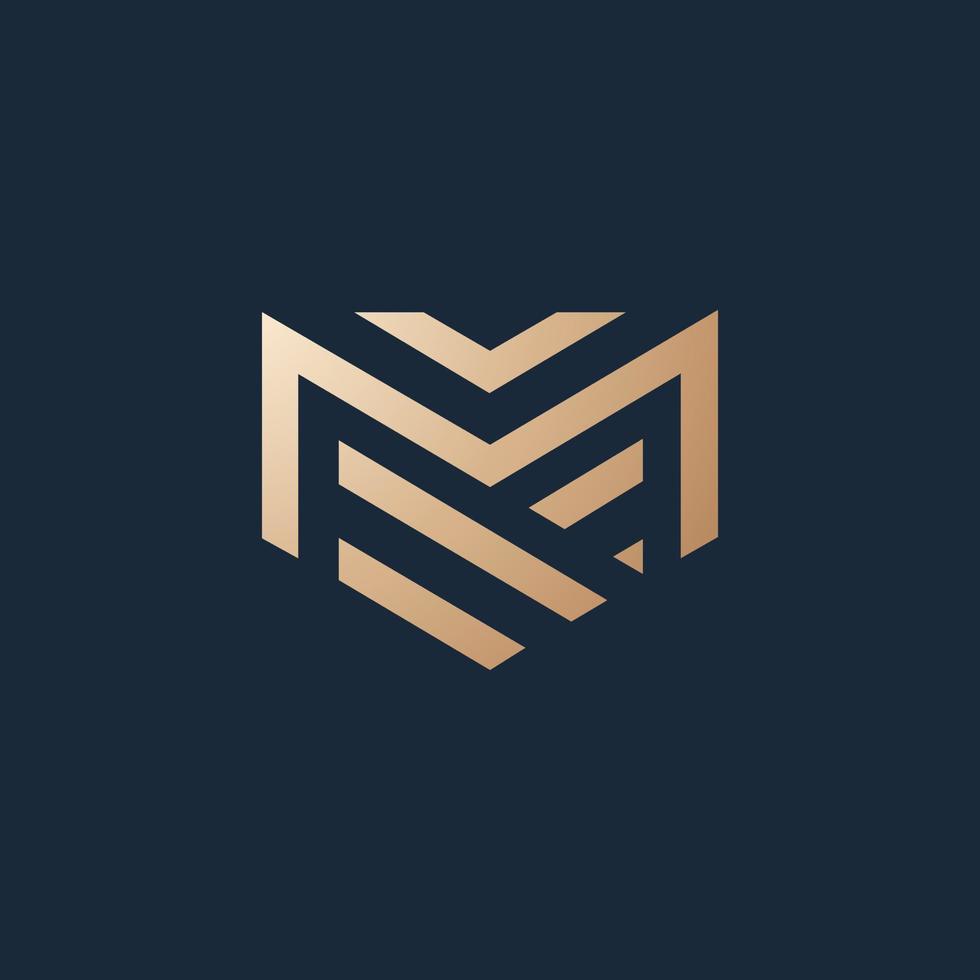 luxe en modern m logo ontwerp vector