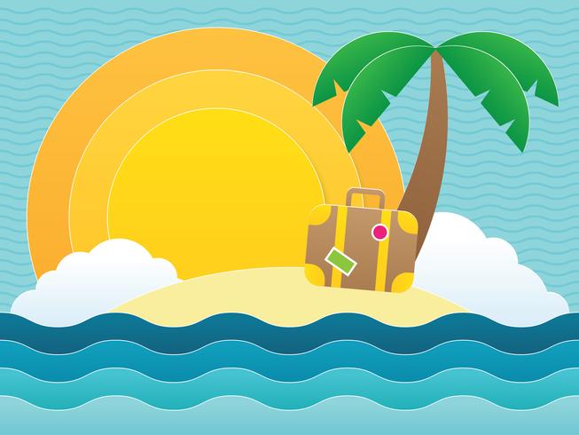 Zomerstrand Papercraft vector