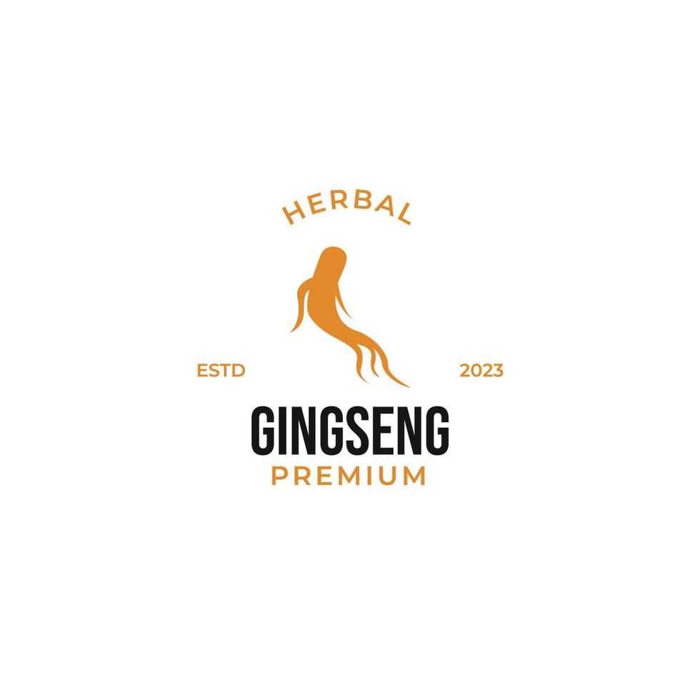 vlak ginseng logo kruiden voor geneeskunde vector natuurlijk kruiden ontwerp illustratie idee