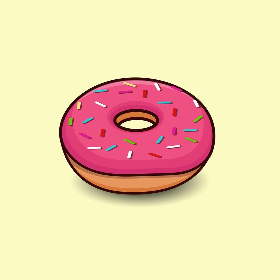 donuts premie illustratie vector getrokken ontwerp set. lekker heerlijk tekenfilm cafe roze gelukkig verjaardag donuts hoge kwaliteit minimaal vakantie voedsel vector element.