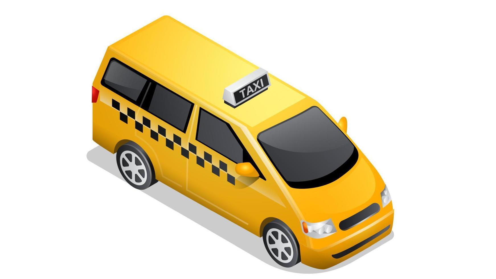 isometrische auto icoon geruit taxi geïsoleerd Aan wit vector