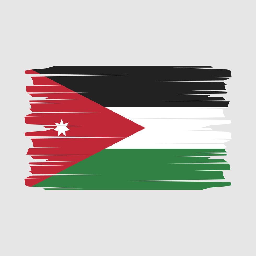 Jordanië vlag borstel vector