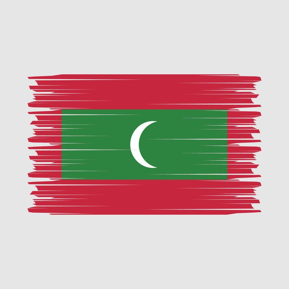 Maldiven vlag borstel vector