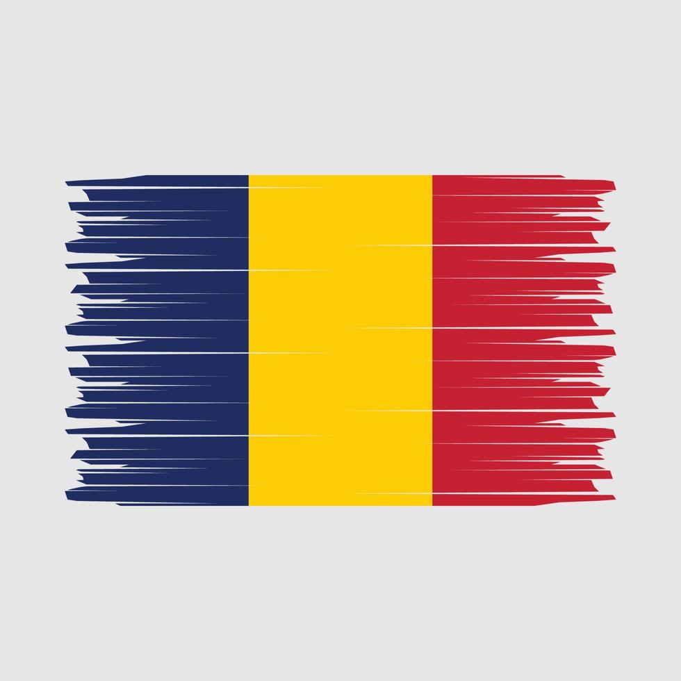 Tsjaad vlag borstel vector