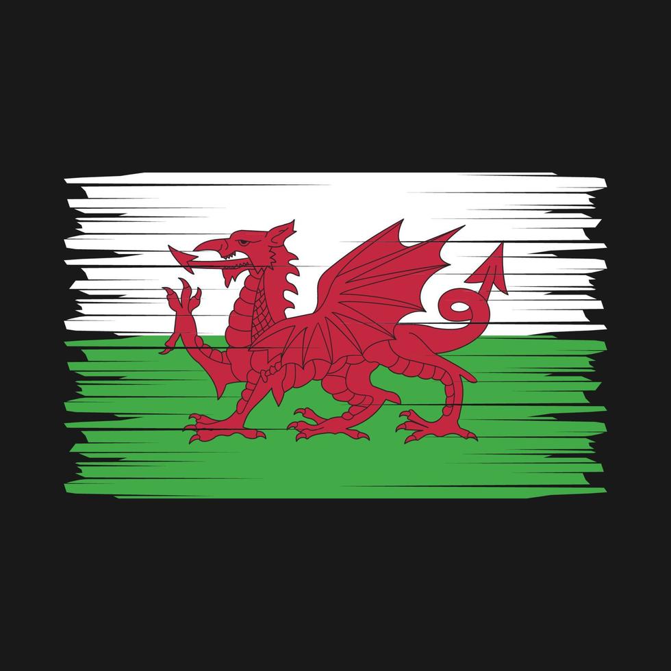 Wales vlag borstel vector