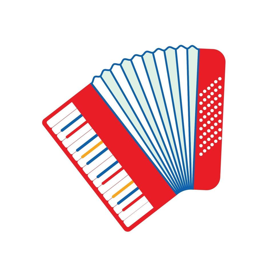 accordeon geïsoleerd op een witte achtergrond. accordeon platte pictogram in cartoon stijl. accordeon close-up vector