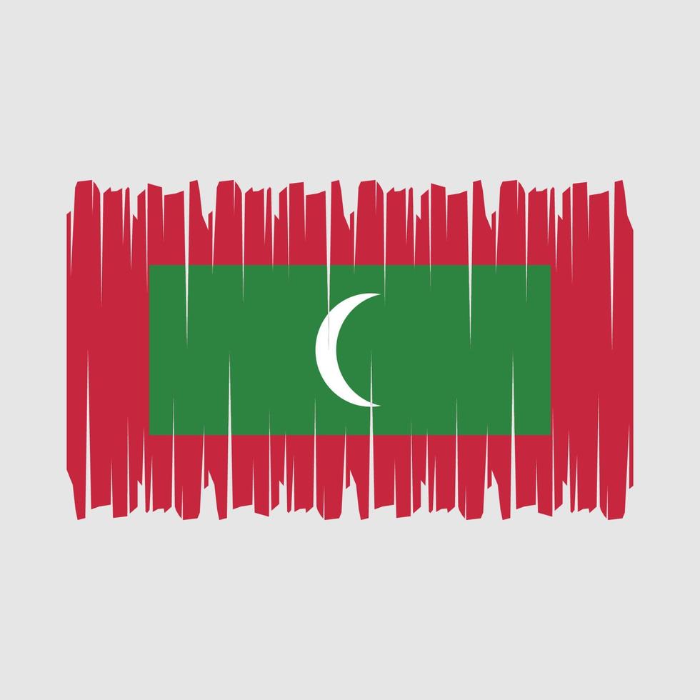 Maldiven vlag borstel vector