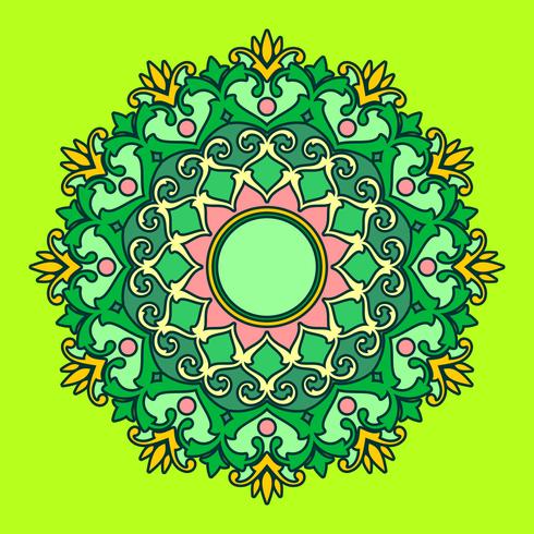 Mandala decoratieve ornamenten groene achtergrond Vector