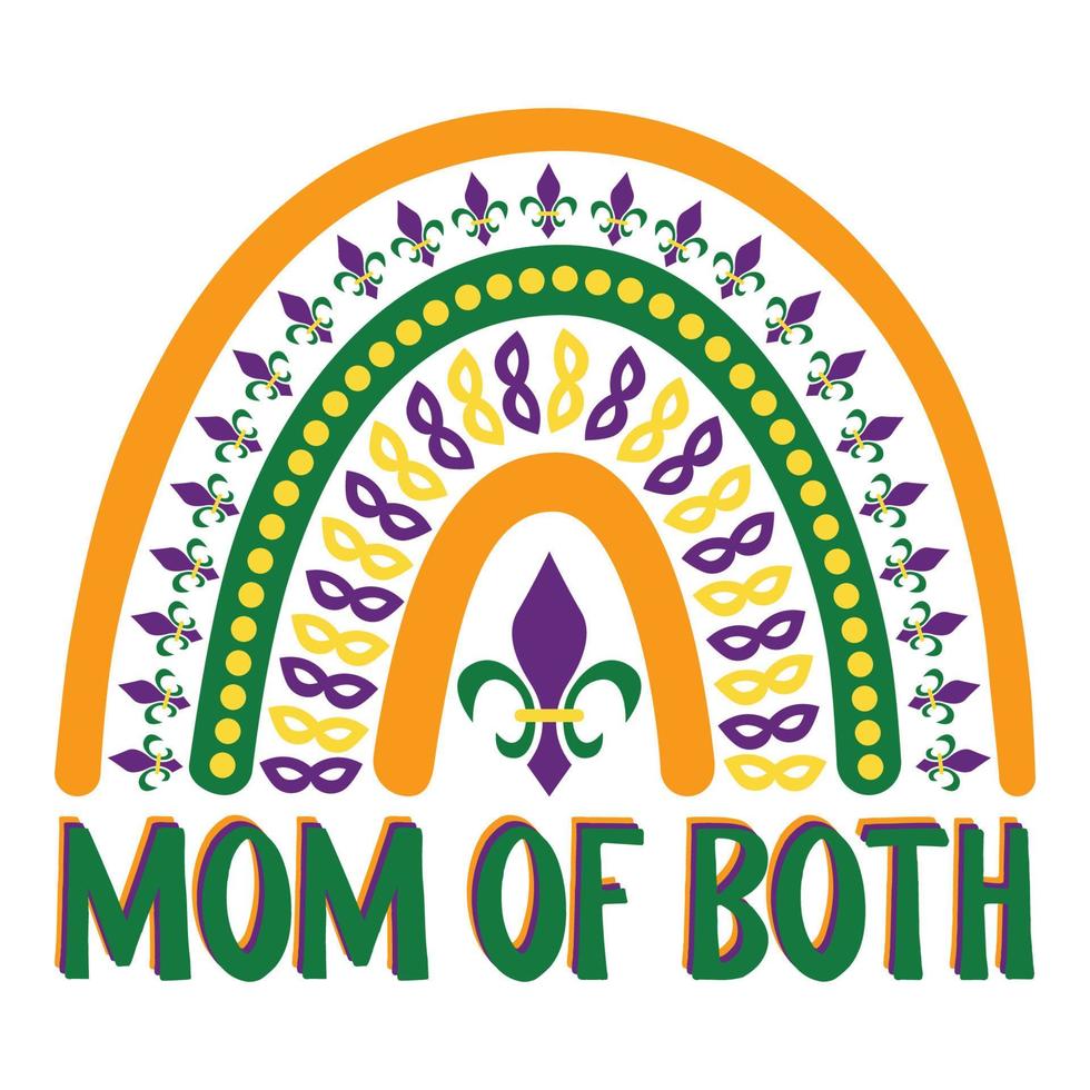 mama van beide mardi gras boho regenboog vector