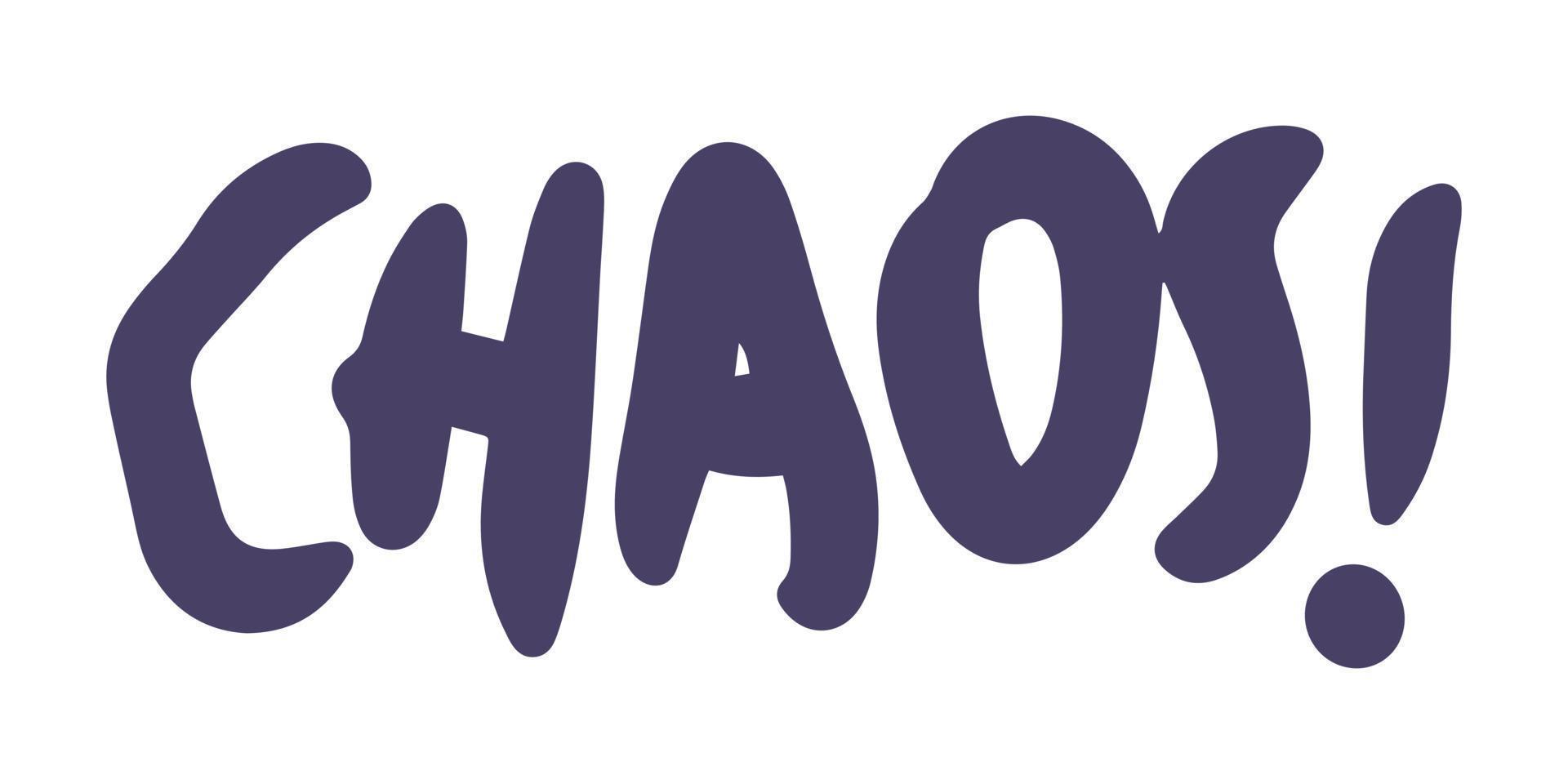 chaos hand- belettering ontwerp element vector