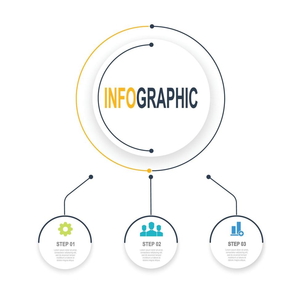 3 stappen circulaire infographic sjabloon bedrijf gegevens Infochart illustratie vector