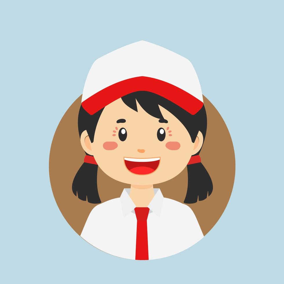 avatar van een elementair school- Indonesisch karakter vector