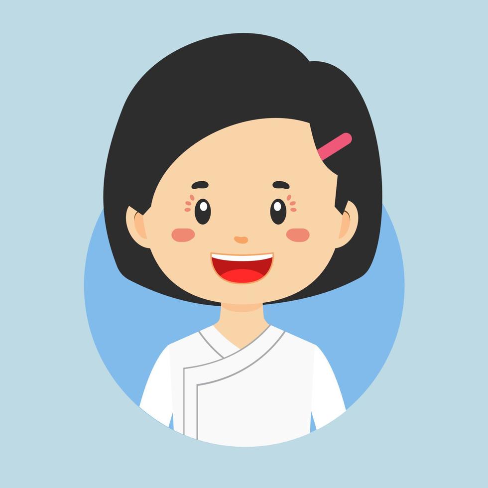 avatar van een Myanmar leerling karakter vector