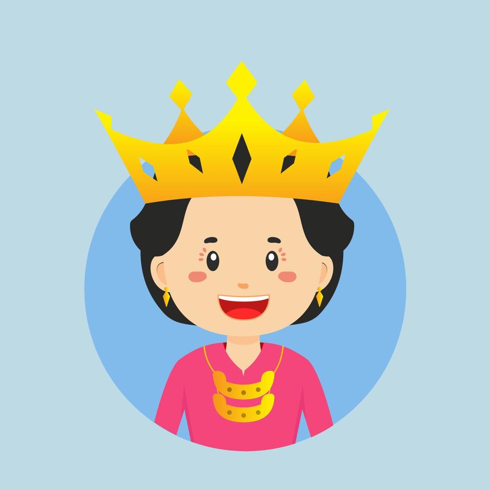avatar van een jambi Indonesisch karakter vector
