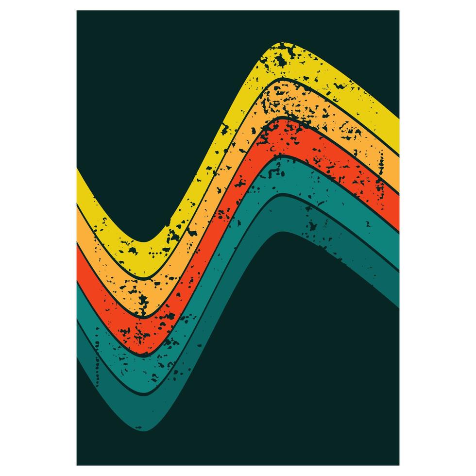 retro wijnoogst jaren 70 stijl strepen achtergrond poster lijnen.samenvatting elegant jaren 70 tijdperk lijn kader illustratie 17. vector