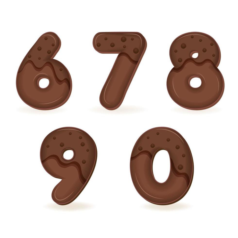 chocola nummer, doopvont aantal illustratie vector
