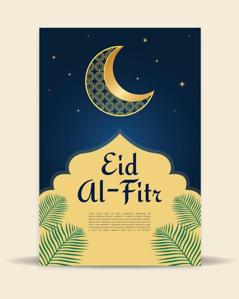 uniek Ramadan poster met blauw kleur thema. vector